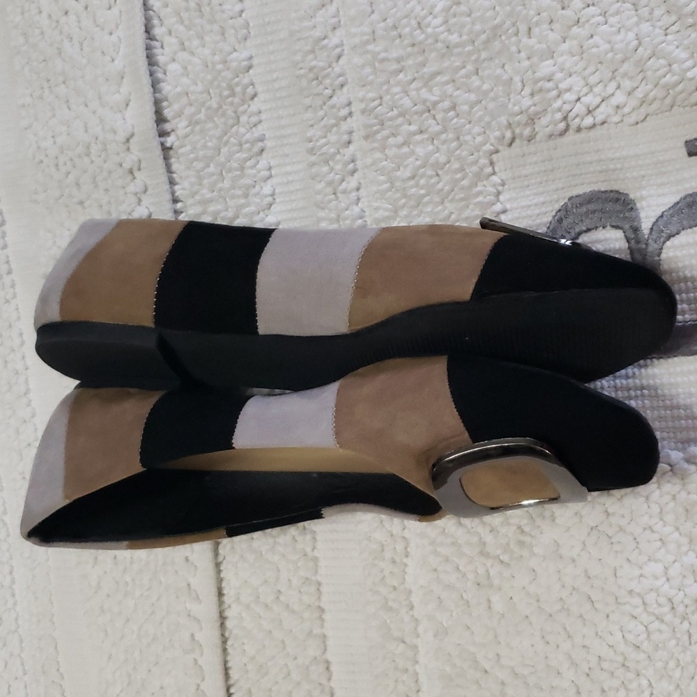PIERRE DUMAS STRIPED FLAT W/ BUCKLE - Picture 6 of 9